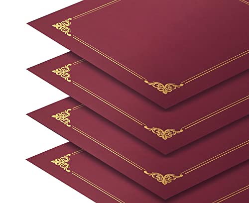 VIP Red Certificate Holders with Gold Foil Border