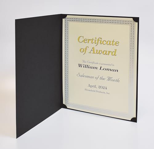 50 Pack Black Diploma Document Covers with Gold Foil Border