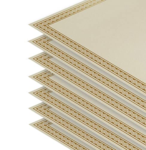 Gold Foil Border Certificate Paper, Letter Size Blank