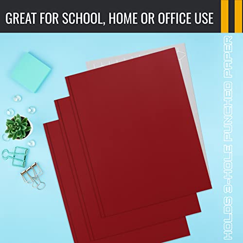 VIP Red Paper Folders with Prongs, 50 Pack