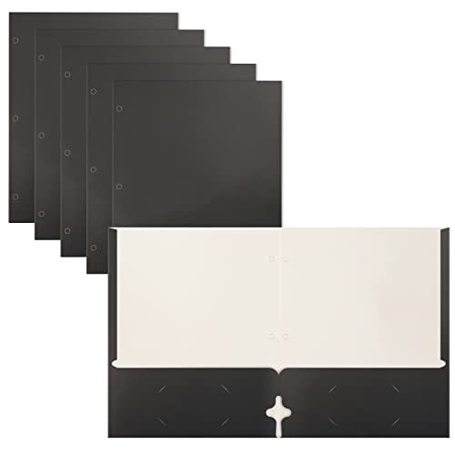 50-Pack Black Two-Pocket Portfolio Folders VIP Shopping Office