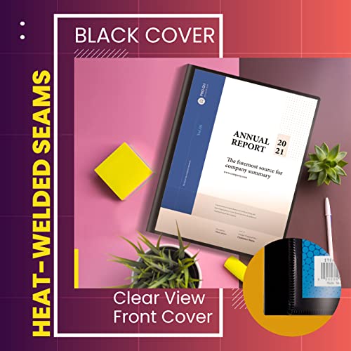 Premium Presentation Book Bundle, Black, Clear View, 48 Sheets
