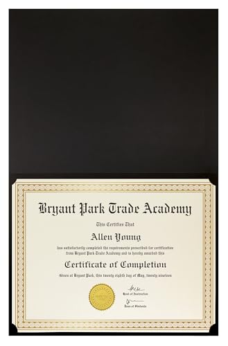 50 Pack Black Diploma Document Covers with Gold Foil Border