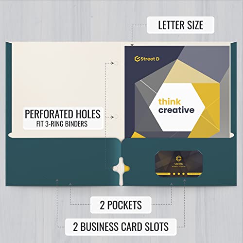 VIP Teal Portfolio Folders, 50-Pack, Letter Size