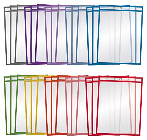 30 Oversized Heavy Duty Dry Erase Pocket Sleeves