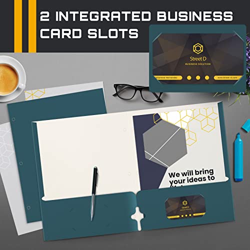 VIP Teal Portfolio Folders, 50-Pack, Letter Size