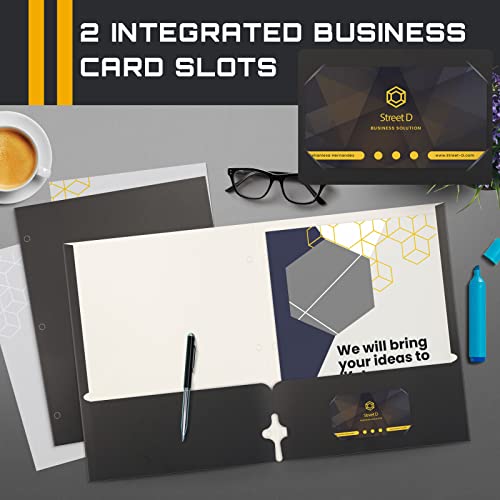 50-Pack Black Two-Pocket Portfolio Folders VIP Shopping Office