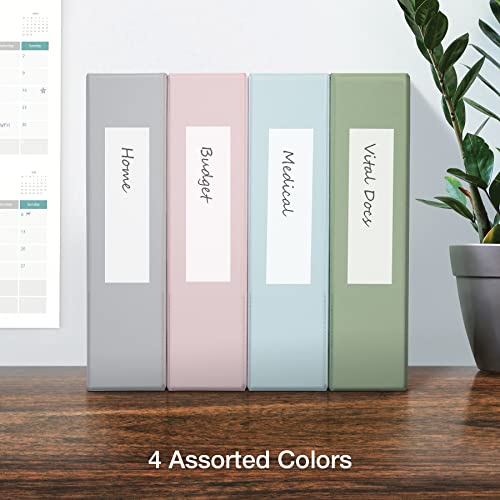 Assorted Pastel Oxford Binders, 2 Inch, 4 Pack