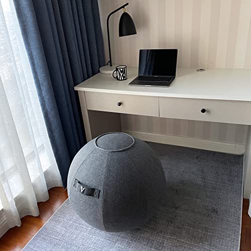 Ergonomic Gray 24" Ball Chair for Office & Home