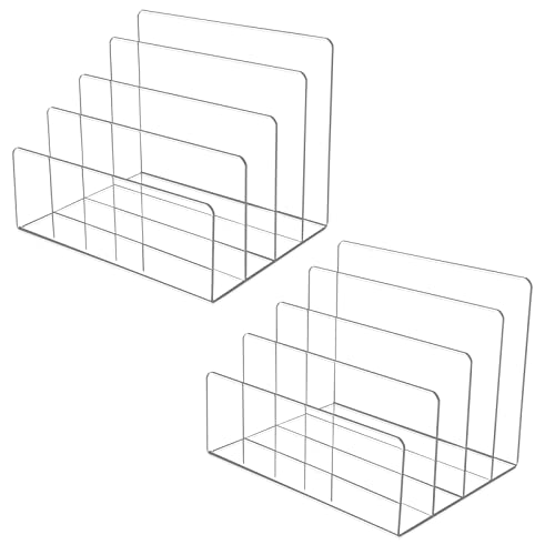 Hiziwimi 2PCS Clear Acrylic File Folder Racks