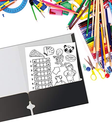 50-Pack Black Two-Pocket Portfolio Folders VIP Shopping Office