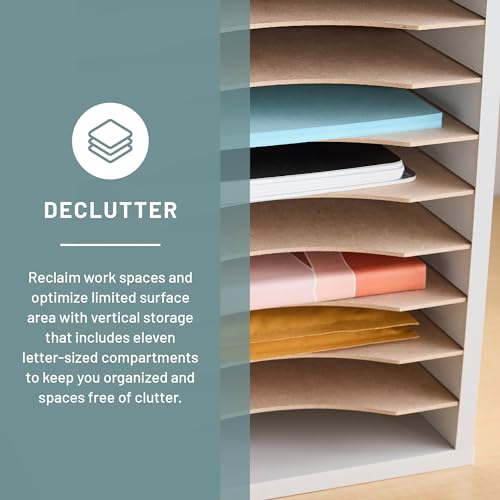 Safco VIP Desk Organizer - 11 Compartment, Gray