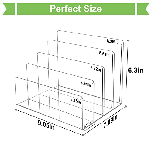 Hiziwimi 2PCS Clear Acrylic File Folder Racks