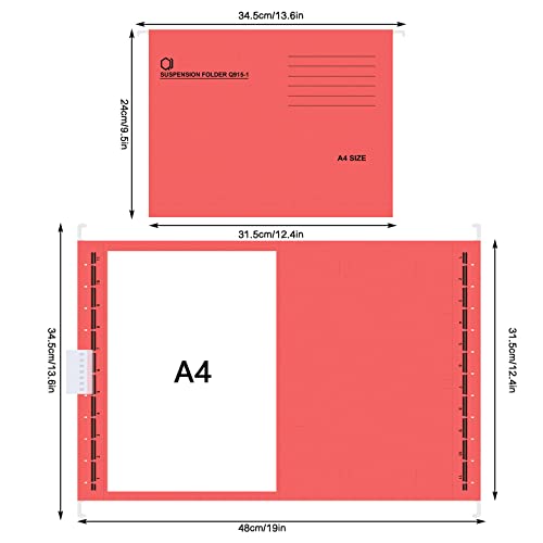32 Pack Colored Hanging File Folders Organizer