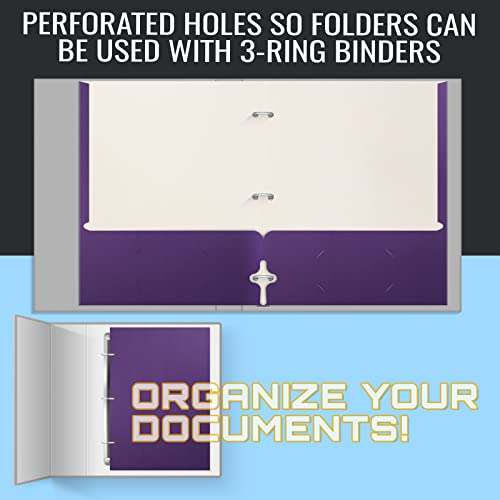 VIP Purple Two Pocket Portfolio Folders, 50-Pack