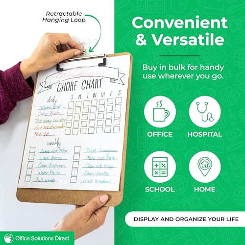 30 Pack of Eco-Friendly Clipboards by Office Solutions