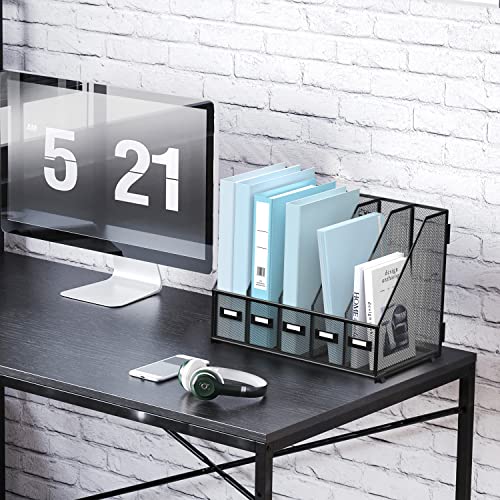 VIP Metal Desk Magazine File Holder Organizer, Black