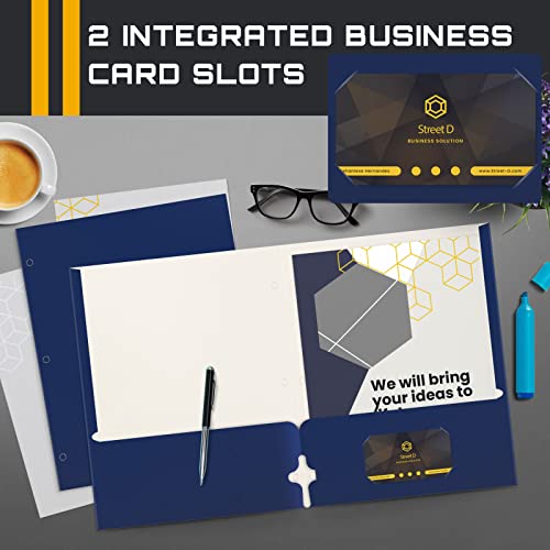 Blue 2-Pocket Portfolio Folders, 50-Pack, Letter Size