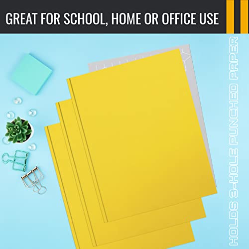 Yellow Paper 2 Pocket Folders with Prongs, 50-Pack
