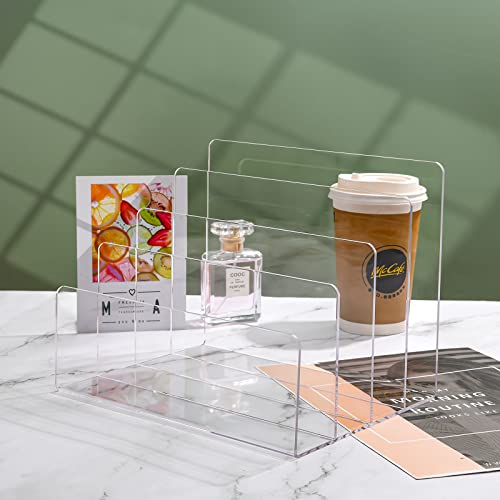 Hiziwimi 2PCS Clear Acrylic File Folder Racks