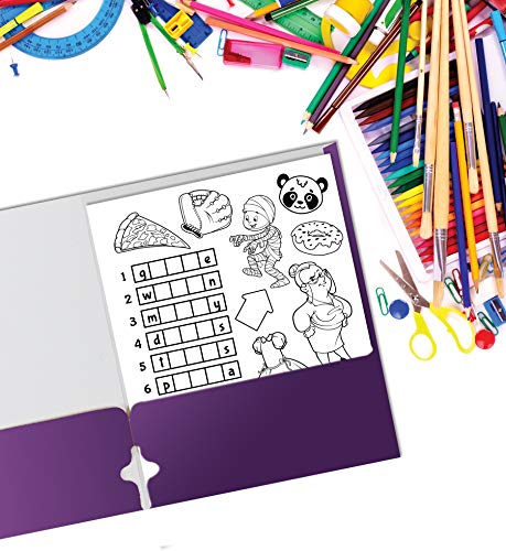 VIP Purple Two Pocket Portfolio Folders, 50-Pack