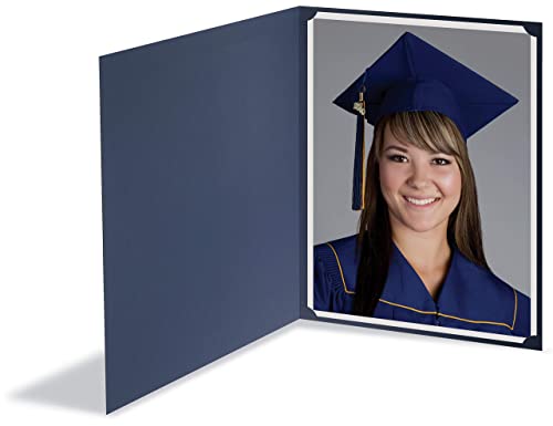 25 Pack Navy Blue Certificate Holders with Gold