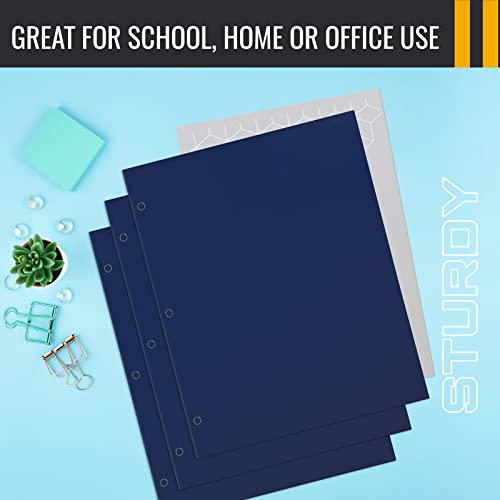 Blue 2-Pocket Portfolio Folders, 50-Pack, Letter Size