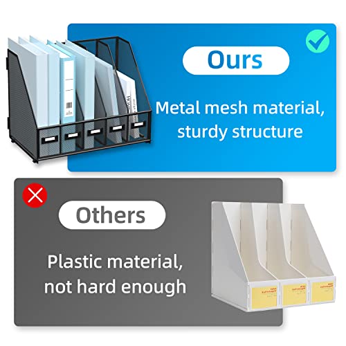 VIP Metal Desk Magazine File Holder Organizer, Black