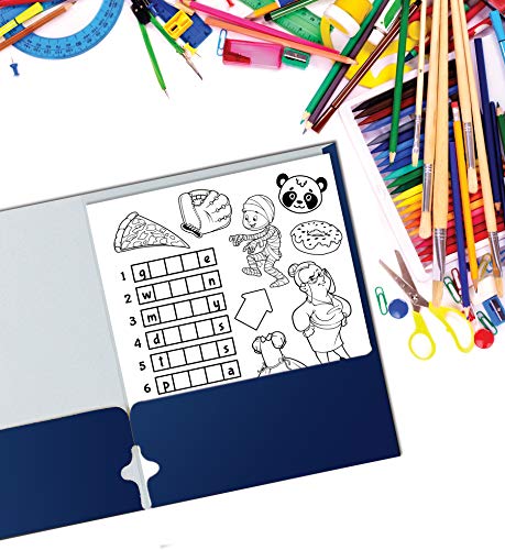 Blue 2-Pocket Portfolio Folders, 50-Pack, Letter Size