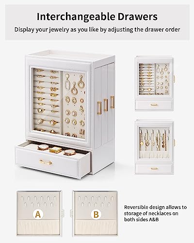 Vlando Large Jewelry Organizer Box with Glass Window