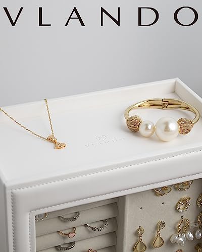 Vlando Large Jewelry Organizer Box with Glass Window