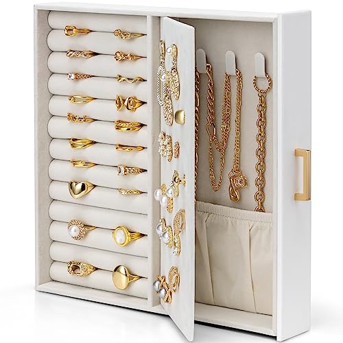 Vlando Large Jewelry Organizer Box with Glass Window