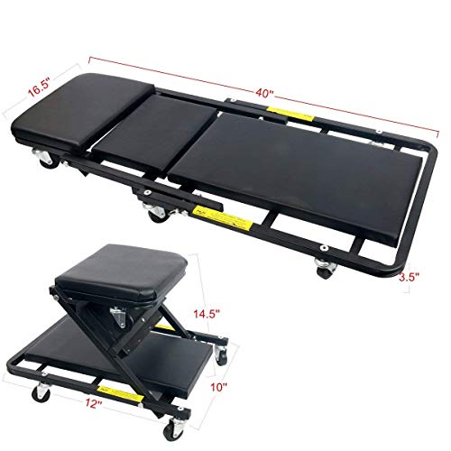 Black Foldable Z Creeper for VIP Shopping 330 LBS