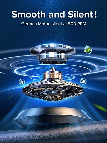 CEENIU UFO Car Air Freshener, Solar Powered Rotary