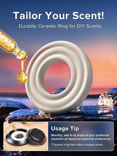 CEENIU UFO Car Air Freshener, Solar Powered Rotary