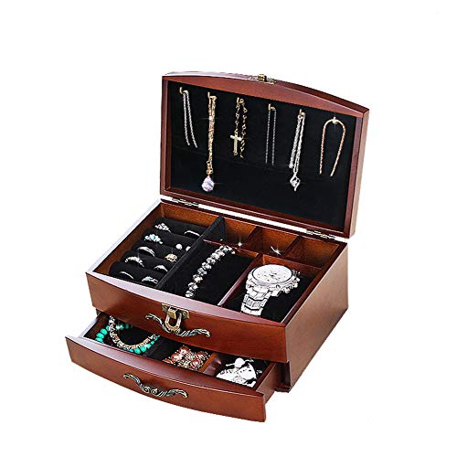 Solid Wooden Jewelry Box Organizer for Women