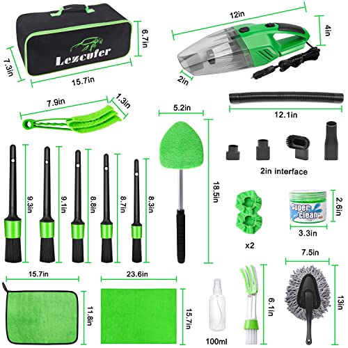 17Pcs Car Interior Detailing VIP Kit, Green Color