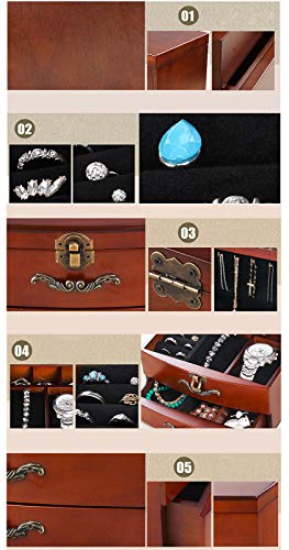 Solid Wooden Jewelry Box Organizer for Women