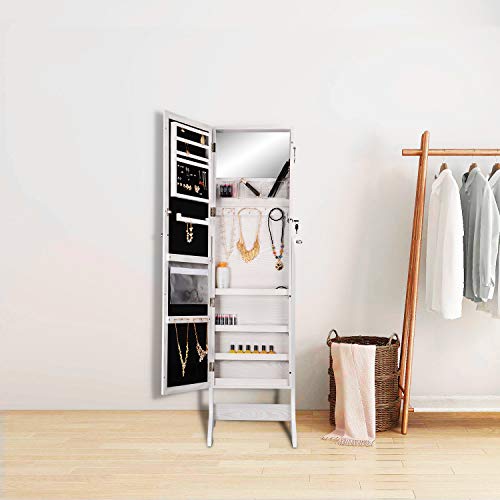 VIP White Wooden Lockable Jewelry Cosmetic Cabinet Armoire