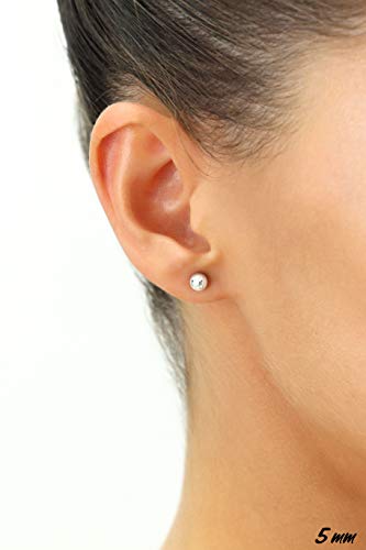 VIP White Gold Ball Stud Earrings with Secure Backs