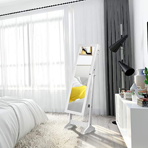 VIP White Wooden Lockable Jewelry Cosmetic Cabinet Armoire