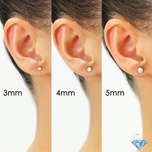 VIP White Gold Ball Stud Earrings with Secure Backs