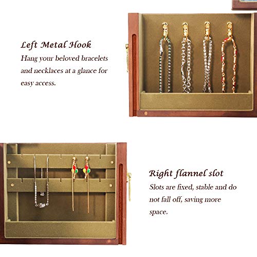 VIP Luxury Wooden Jewelry Box Cabinet Organizer (Brown)