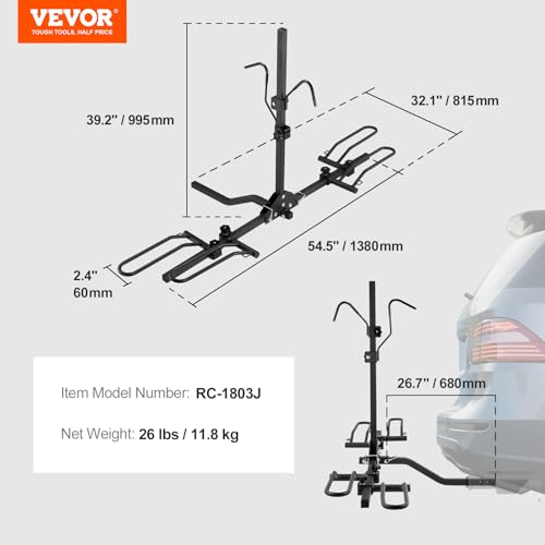 VEVOR 2-Bike Platform Hitch Mount Rack for VIP Shopping