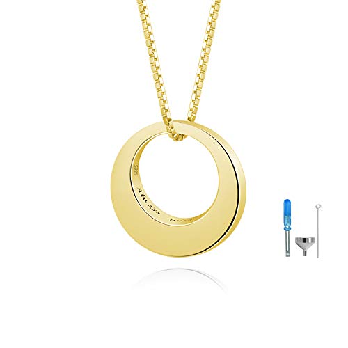 Gold Cremation Jewelry Pendant - Circle of Life Theme