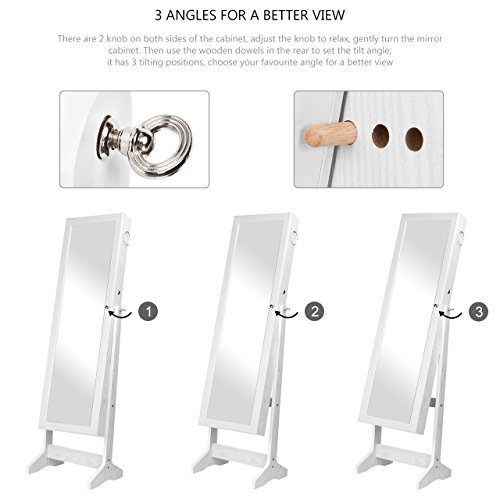 VIP White Wooden Lockable Jewelry Cosmetic Cabinet Armoire