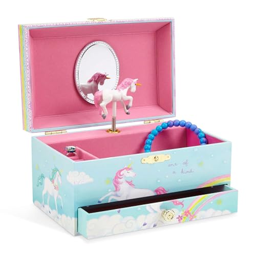 Rainbow Unicorn Musical Jewelry Storage Box for Girls