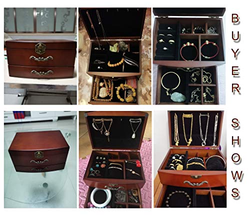 Solid Wooden Jewelry Box Organizer for Women