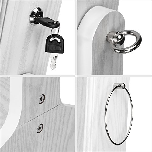 VIP White Wooden Lockable Jewelry Cosmetic Cabinet Armoire