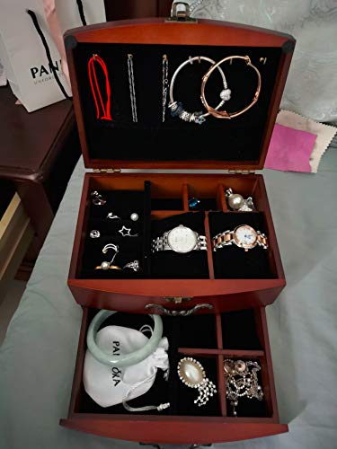 Solid Wooden Jewelry Box Organizer for Women